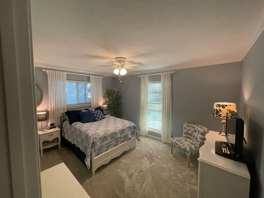 Staged Bedroom of 7647 Querida Lane Dallas Texas 75248 for sale by owner